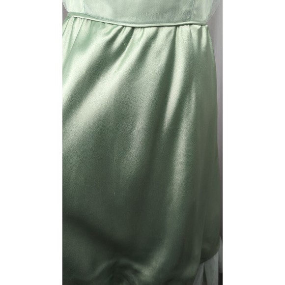 Vintage 50s Tulle Prom Dress Seafoam Green Satin Silk Halter Ruched Mint XXS XS - Picture 5 of 13